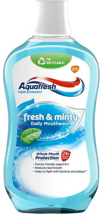 Aquafresh Fresh & Minty burnos skalavimo skystis 500ml