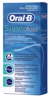 Dantų siūlas Oral-B Super Floss, 50 m