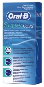 Dantų siūlas Oral-B Super Floss, 50 m kaina