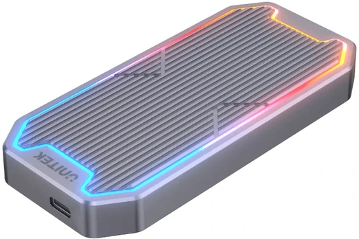 Unitek M.2 SSD NVMe/SATA 10Gbps RGB disko korpusas
