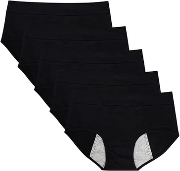 Menstruacinės kelnaitės moterims Runya, juodos, 5 vnt., S