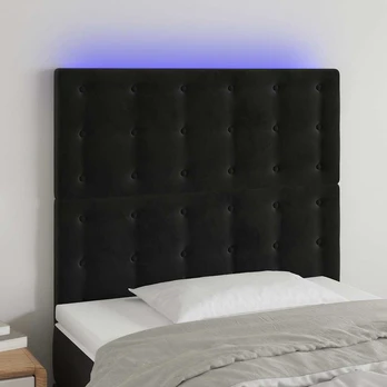 Galvūgalis su LED, juodos spalvos, 100x5x118/128cm, aksomas