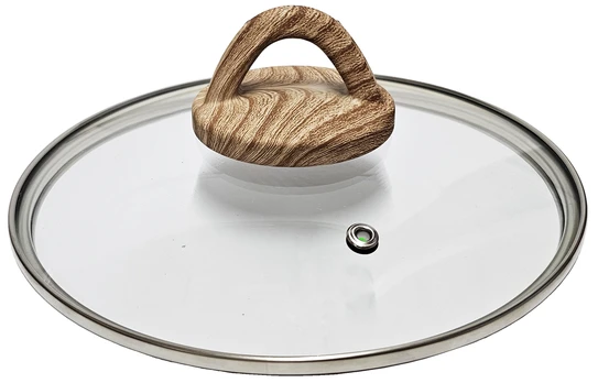 Ketler Vāks stikla Amber 20cm, ar koka imitācijas rokturi