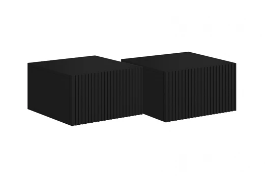 Set Of Wall Mounted Night Stands Nicole 2 Pcs. - Black / Black Mat