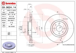 Stabdžių diskas BREMBO 09.9624.14 kaina