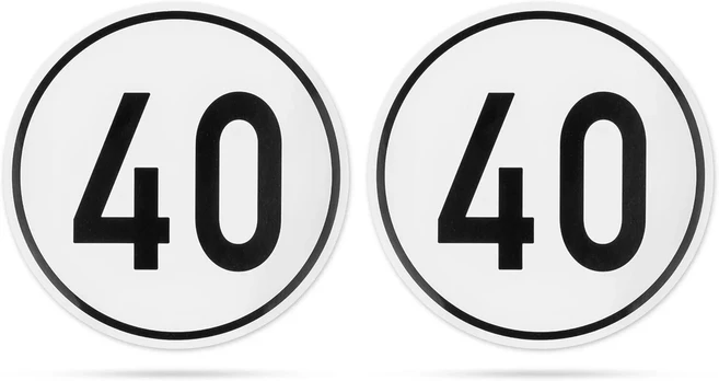 Lipdukas "40 km/h", Ø 20 cm, 2 vnt.
