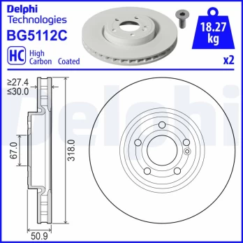 Stabdžių diskas DELPHI BG5112C