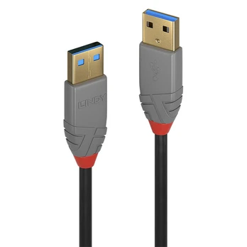 USB kabelis Lindy USB-A - USB-A 3 m Juodas (36753)