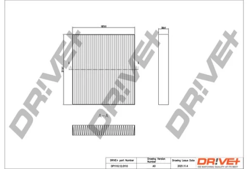 Filtras, salono oras Dr!ve+ DP1110.12.0110