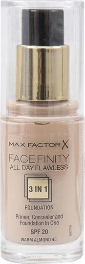 Makiažo pagrindas Max Factor 3v1, found, Spf 20, tonas 45, 30 ml