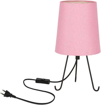 Smally table Lempa juodas 1x40 E14 pink lampshade