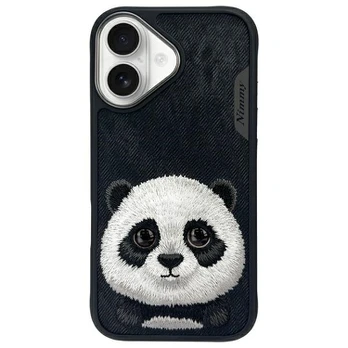 Nimmy etui iPhone 16 6.1" juoda/juodas Big Eyed Pet 2.0 Panda