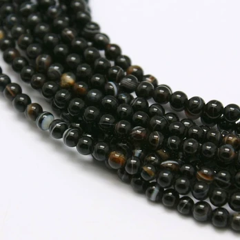 Natūralūs Agato karoliukai 2 mm. 1 gija