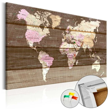 Artgeist Kamštinis paveikslas - Wooden World [Cork Map]