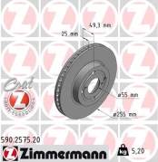 Stabdžių diskas ZIMMERMANN 590.2575.20 kaina