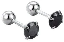 Helix auskarai Juodas 5mm