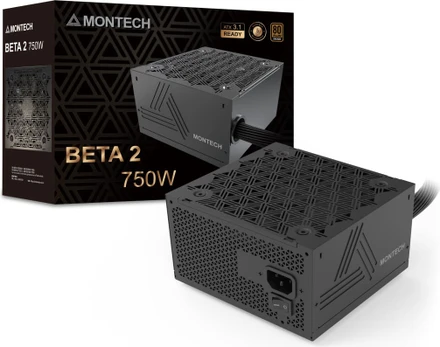 Montech BETA 2 80 PLUS Bronze įkroviklis, ATX 3.1 - 750 Watt, juodas