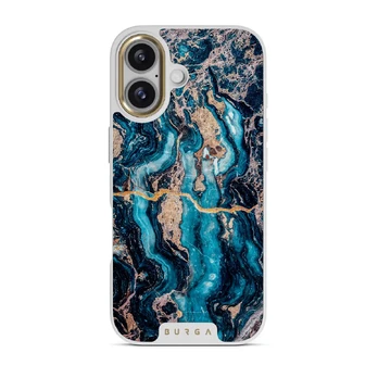Mystic River - Blue Marble iPhone 17 Case, Elite Light (MagSafe) / Gold