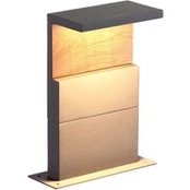 "Ruka" LED cokolinis šviestuvas su mediniu elementu, 35 cm