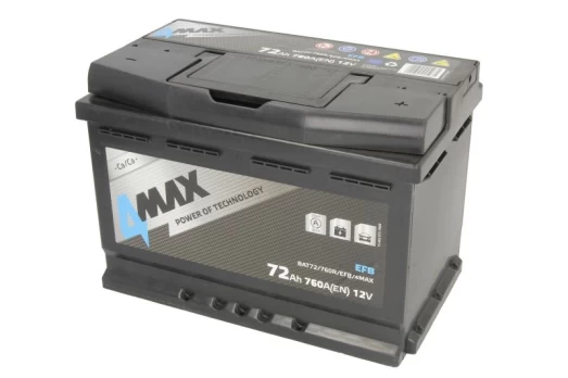 Akumuliatorius 4MAX BAT72/760R/EFB/4MAX 12V 72Ah 760A D+