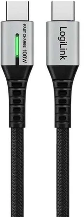 Cable | USB 2.0 | USB C plug,both sides | 3m | black | 480Mbps | textile