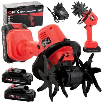 Akumuliatorinis kultivatorius OPEX TOOLS OPX28030, 21 V, 2x 1.5 Ah