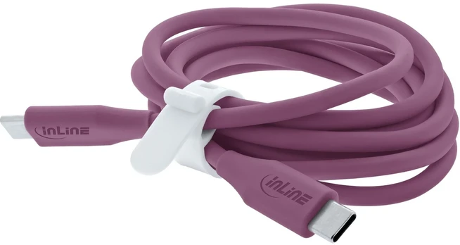 USB kabelis InLine USB-C - USB-C 1 m Violetinė
