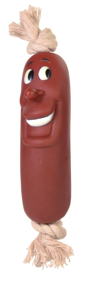 Šunų žaislas dešrelė TRIXIE, su virve, 11 cm