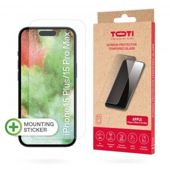Aps. Stiklas 2D iPhone 15 Plus/15 Pro Max (Toti)