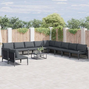 Sodo Sofų Rinkinys 11 pcs Antracito Plienas