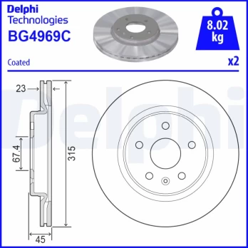 DELPHI BG4969C Brake Disc