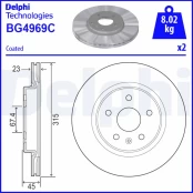 DELPHI BG4969C Brake Disc kaina