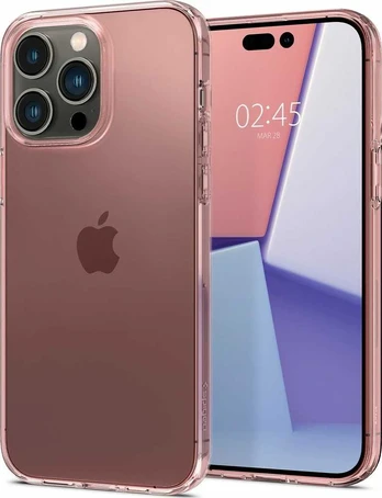 "Spigen Crystal Flex" "Apple iPhone 14 Pro Rose Crystal" dėklas, rožinis permatomas