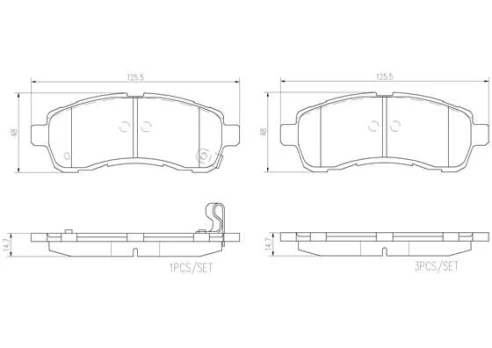 Stabdžių trinkelių rinkinys, diskinis stabdys BREMBO P 49 057