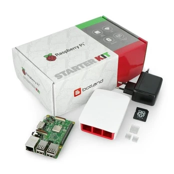 Raspberry Pi 3B WiFi + 32GB Micro SD + oficialių priedų rinkinys