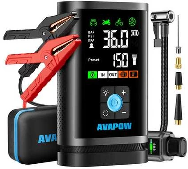 Avapow Eu Paleidimo stiprintuvas su kompresoriumi 12V 3000A
