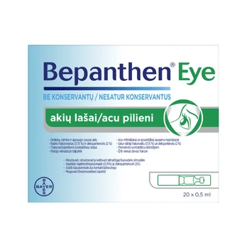 BEPANTHEN EYE akių lašai, 0,5 ml, 20 vnt.