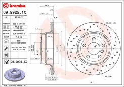 Stabdžių diskas BREMBO 09.9925.1X kaina