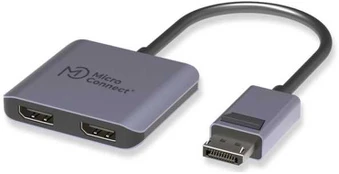 Adapteris AV MicroConnect DisplayPort to 2x DisplayPort
