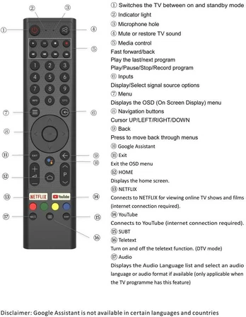 eStar Distancinis RCU voice for Android TVs Juodas