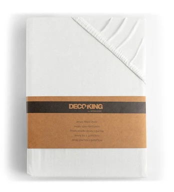 Jersey paklodė su guma Decoking AMBER White, 90x200 cm
