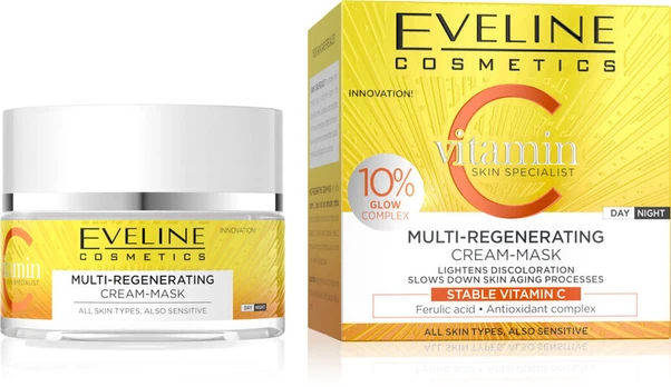 Kremas-kaukė veidui Eveline Cosmetics Vitamin C Multi-regenerating, 50 ml
