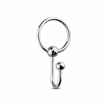 Sinner Gear Stainless Steel Glans Ring with Retention Plug, Silver, M