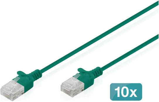 Digitus CAT 6 U-UTP Slim Patchkabel, 5 m, Grün, 10 Stück