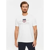 Gant Marškinėliai Reg Archive Shield Ss 2003199 Balta Regular Fit