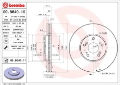 Stabdžių diskas BREMBO 09.8840.11 kaina