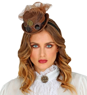 Steampunk plaukų lankelis "Mini kepurė"