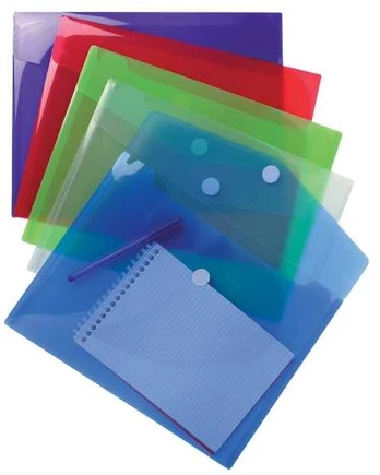 Dokumentmappe Exacompta, A4, velcro, assorterede farver, pakke a 5 stk.