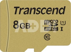 TRANSCEND GOLD 500S MICROSD W/ADP (V30) R95/W60 8GB kaina
