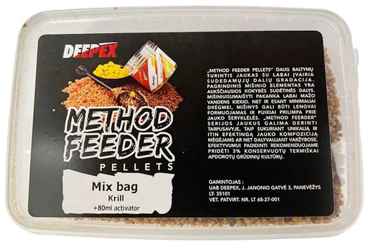 Peletės Deepex Method Mix Bag + 80ml Activator - Krill